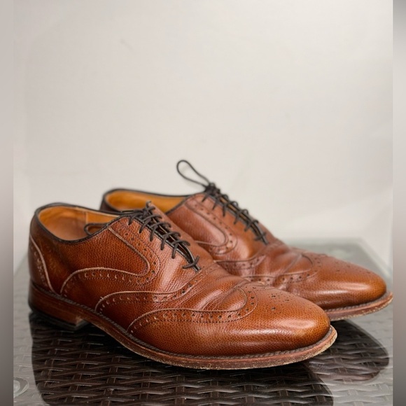 Allen Edmonds Men’s 8D McClain Oxford Dress Shoes Brown Leather Wingtip Lace - Picture 9 of 11